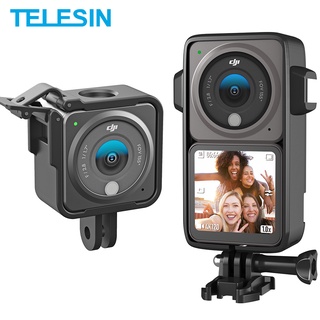 Telesin เคสกรอบ พร้อมที่เสียบแฟลช กันฝุ่น กันตก สําหรับ DJI Action 2