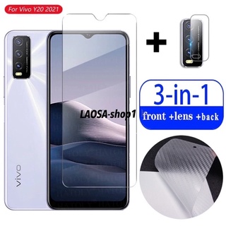 ฟิล์มกระจกนิรภัย 3in1 Vivo Y31 Y72 S1 S1pro Y30 Y50 Y20 Y12 Y12A Y17 Y15 Y19 V15 V15pro V17 V17pro V20 V20pro 9H 3in1