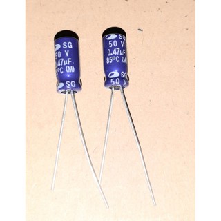 C 0.47 uf 50v  (แพค 2 ตัว) C เก็บประจุไฟ