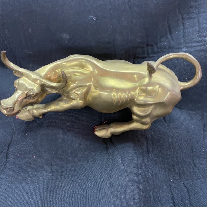 ยาว 30cm หนัก 2.3กิโล โชคดี จีน ฮวงจุ้ย ทองเหลือง เหรียญเงินมั่งคั่ง ราศีปีวัวกระทิง วัว รูปปั้นสัตว์