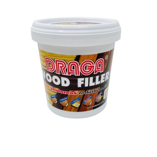 Draga Wood Filler กาวโป๊วไม้ สูตรน้ำ ขนาด 500g กระปุกกลาง มี 4 สี สีไม้สน สีไม้มะฮ็อกกานี สีไม้วอลนัท สีไม้สัก กาวอุดไม้