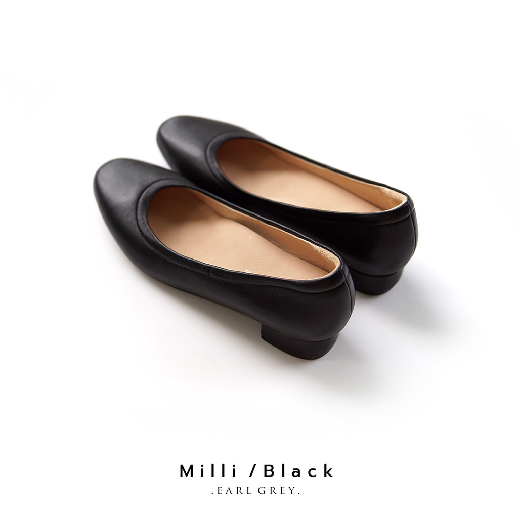 EARL GREY รองเท้าหนังแกะแท้ หนังนิ่ม พื้นนุ่ม มีซัพพอร์ต รุ่น Milli series in Black - รูปที่ 2