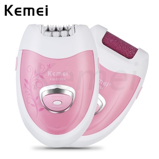 Kemei เครื่องโกนหนวดไฟฟ้า แบบชาร์จไฟได้ สําหรับผู้หญิง KM-6199A