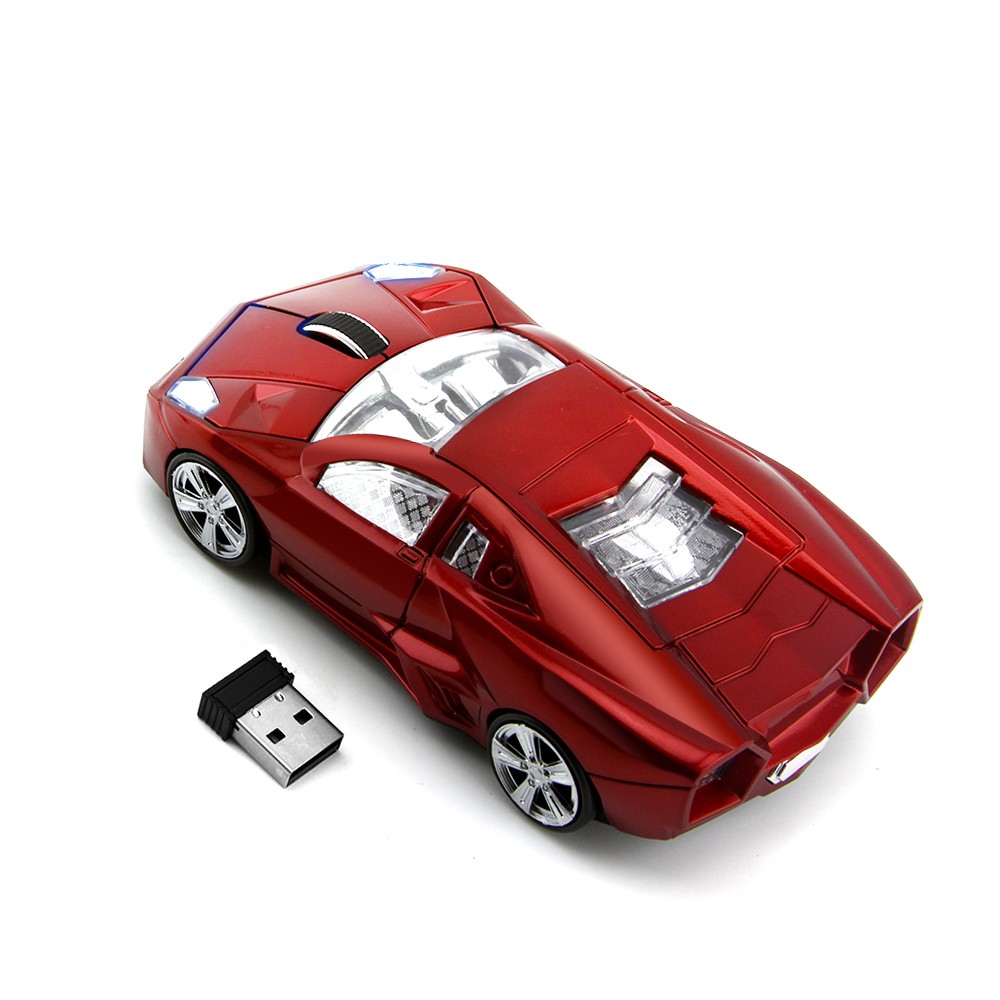 เมาส์ไร้สายในรถยนต์ 2.4GHz Optical Car Shape เมาส์ไร้สายเมาส์ตามหลักสรีรศาสตร์ 3 ปุ่ม 1600DPI สําหรับคอมพิวเตอร์พีซีแล็ปท็อป