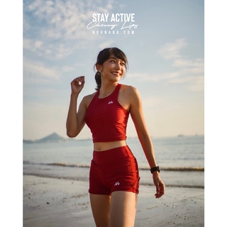 กางเกงแอคทีฟ(ผ้า 2 ชั้น) วิ่ง/โยคะ/ว่ายน้ำ/ออกกำลังกาย Active Shorts สี : Cherry Lips