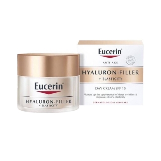 [แพคเกจเยอรมัน] Eucerin Hyaluron Filler Elasticity Night 50 ml ยูเซอริน อิลาสติก กลางคืน /day cream SPF15(Elastic ฝาทอง)