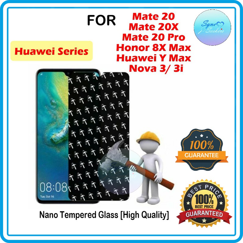 Huawei Mate 20 / 20X /20 Pro Honor 8X Max Y Max Nova 3/ 3i Nano Tempered Glass Full Curved Screen Pr