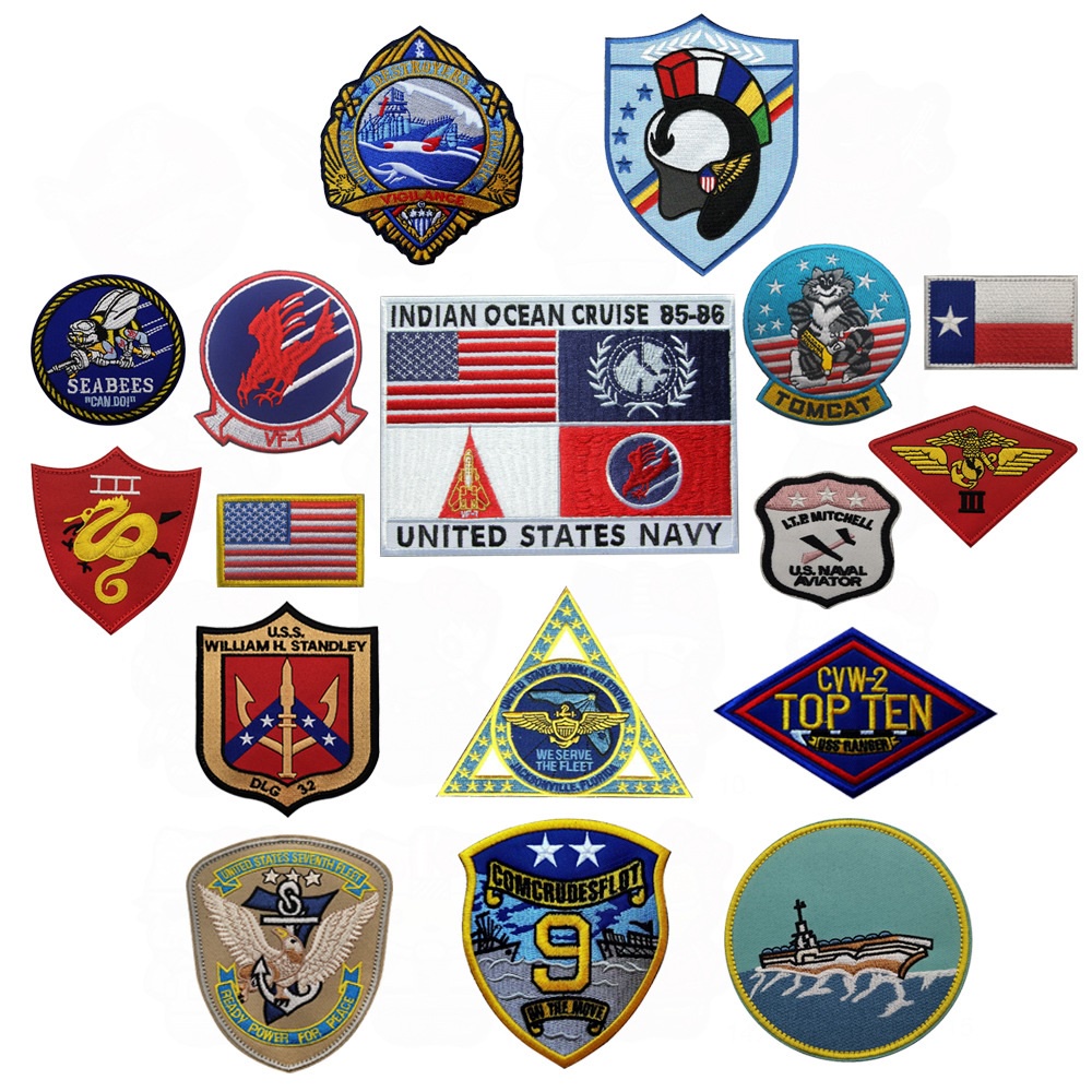 US Navy ปักทหาร Patch กลับปักยุทธวิธี Patch DIY Badge สําหรับชุดเสื้อผ้า Applique