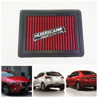 กรองอากาศผ้า(HURRICANE) MAZDA 2 ดีเซล&amp;เบนซิล14-17,CX3 ดีเซล 14-17