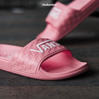 Vans Slide On Checkerboard รองเท้าแตะ สีชมพู ของแท้