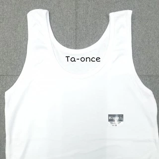 เสื้อซับ สีขาวเต็มตัว เสื้อกล้าม รุ่นป้ายดำ ใส่ได้ทั้งชายและหญิง (ทรงกล้าม) (UW20)