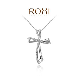 ﻿ROXI สร้อยคอ สวยงามด้วยจี้ 18K Platinum Plated ไม้กางเขน รุ่น: 2030452530a เพิ่มความเก๋ด้วยประดับด้วยคริสตัล