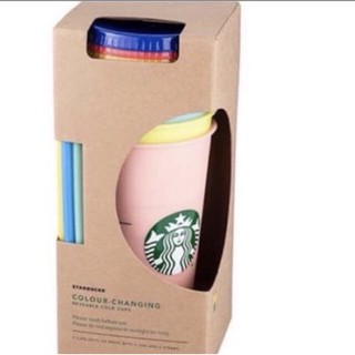 แก้วรียูส reusable cup เปลี่ยนสีได้ (5 ใบ/เซ็ท) starbucks