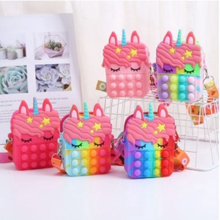 Pop IT Character Bag/POP IT RAINBOW กระเป๋าลายสีรุ้ง สําหรับเด็ก