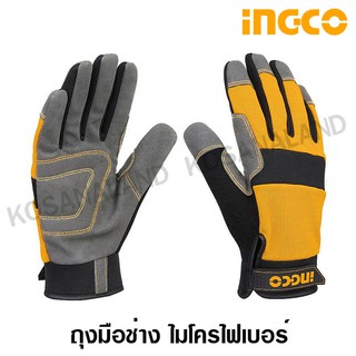 INGCO ถุงมือช่าง อเนกประสงค์ ไมโครไฟเบอร์ Size : XL รุ่น HGMG01 ( Mechanic Gloves )