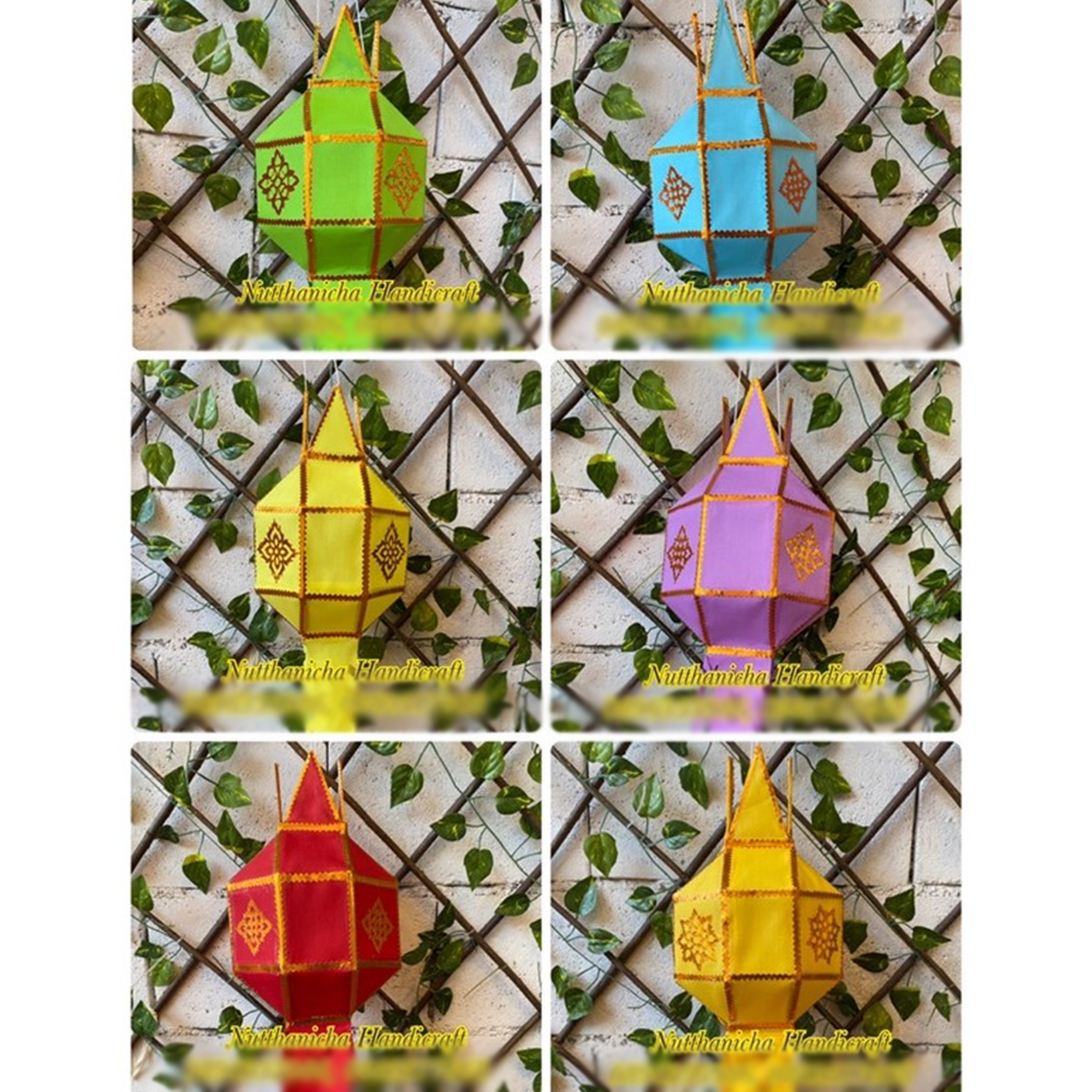 โคมล้านนา โคมยี่เป็ง งานผ้าขนาด 6.5นิ้ว และ 8 นิ้ว - รูปที่ 6