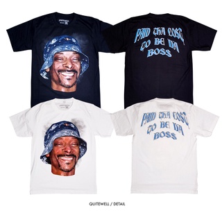 เสื้อยืดสีขาวQWT196-1-2 DA BOSS เสื้อยืด สีดำ ขาว Bootleg Snoop