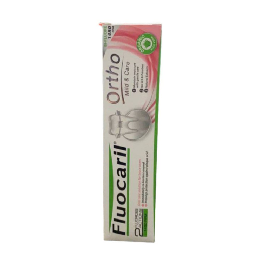ยาสีฟันจัดฟัน ฟลูโอคารีล fluocarilออร์โธ Mild & Care (ชมพู) 125กรัม สูตรอ่อนโยน ราคา ถูกที่สุด ดีลบีเคเค
