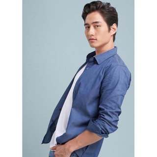 Homme No.8 เสื้อเชิ้ตแขนยาว Denim casual