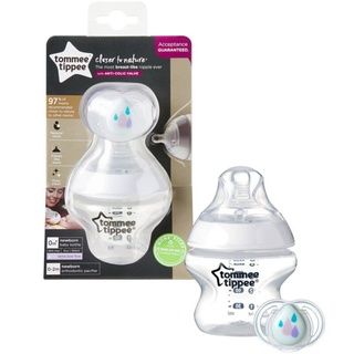 Tommee Tippee ขวดนม ทอมมี่ ทิปปี้ รุ่น Closer to Nature ขนาด 5 oz แถมจุกนม 0m+ และจุกหลอก 0-2m+ ใช้ได้ตั้งแต่เด็กแรกเกิด