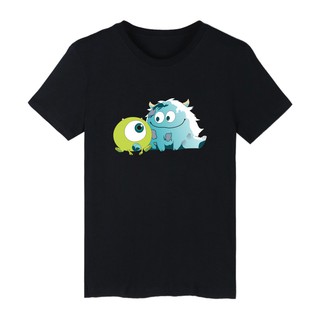 Alimoo Monster University Anime Men and Women Cotton T-shirt Unisex Short Sleeve Tops Big Size chTHเสื้อยืด