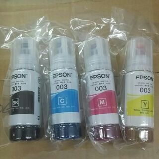 #หมึกเติม หมึกแท้ Epson 003 (no box)
 ไม่มีกล่อง 
#ของแท้ 100% (1ชุด 4สี)