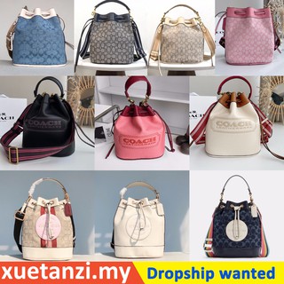 Coach C3853 C4693 C3852 C3850 C3851 C4102 C4100 C4101 สนาม / กระเป๋าถัง / Jacquard Chambray / สลิง / ไหล่ / กระเป๋าถือ