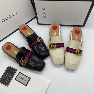 รองเท้าGucci งานมีส้นสีขาว//สีดำพร้อมส่ง