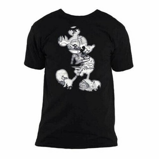 [COD]เสื้อยืด ผ้าฝ้าย แบบนิ่ม ทรงหลวม ลาย Disney Mickey Mouse สไตล์วินเทจ สําหรับผู้ชายS-5XL