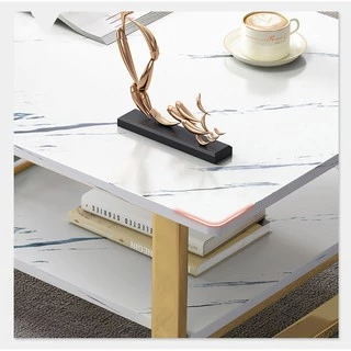 AiHome โต๊ะกาแฟ 120CM โต๊ะกลางโซฟา 2ชั้น สไตล์โมเดิร์น