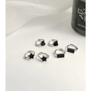 122_goodgift_station - s925 sterling silver earrings ต่างหูเงินแท้ ห่วงกลมแบบล็อค ใส่ติดหูไว้ได้เลย