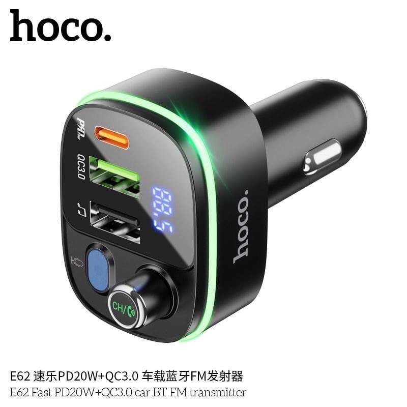 HOCO E58/E62 V5.0 3.1A Car Charger ที่ชาร์จในรถ รุ่น E51 มาพร้อม Bluetooth FM สำหรับรถยนต์ที่ไม่มี B