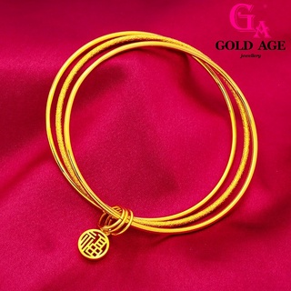 Ga เครื่องประดับแฟชั่น สร้อยข้อมือ ชุบทอง 24k สไตล์เกาหลี สําหรับผู้หญิง