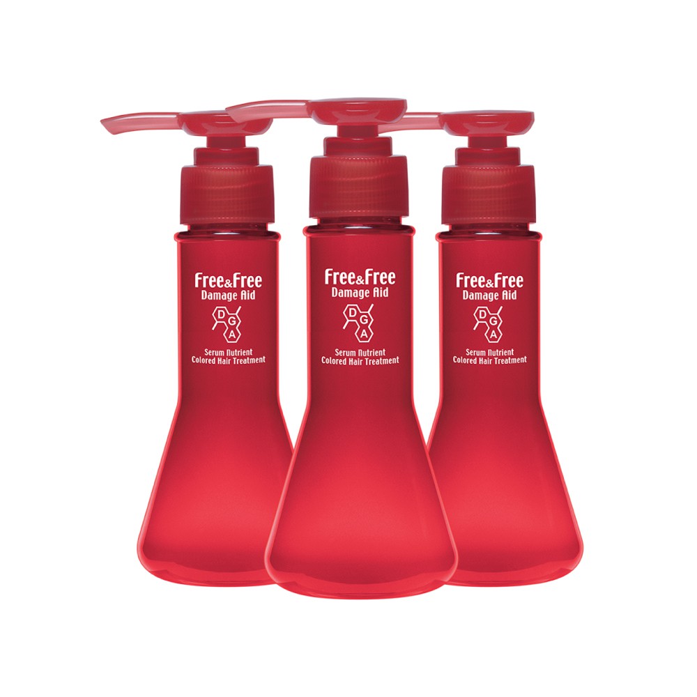 Free & Free เซรั่มบำรุงผม ฟรีแอนด์ฟรี สูตรสำหรับผมทำสี ชนิดเจล 70 มล. 3 ขวด (สีแดง) LIONSOS