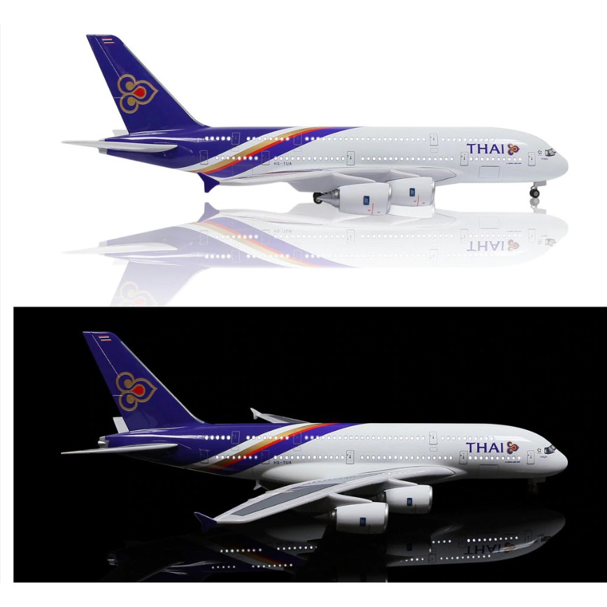 โมเดล Thai Airways Airbus A380 ขนาด 47 ซม.ทำด้วยเหล็ก มีฐานตั้งโชว์ให้ สวย งานละเอียด - ของขวัญ ของเ