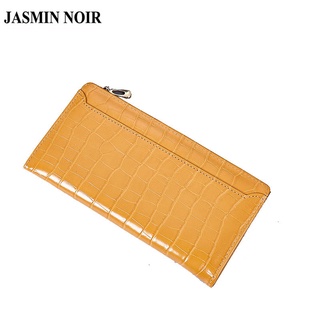 Jasmin NOIR กระเป๋าสตางค์ ใบยาว ลายหนังจระเข้ เรียบง่าย สําหรับผู้หญิง