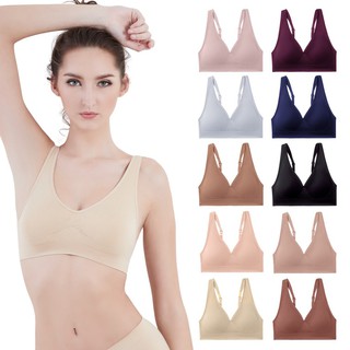 ▥Cherilon Slim Bra ชุดชั้นใน เชอรีล่อน ไร้โครง ดีไซน์สวย ฟังก์ชั่นครบ คอวีกว้างเพรียวยิ่งขึ้นเผยอกสวย 10 สี NIC-TSBRA7