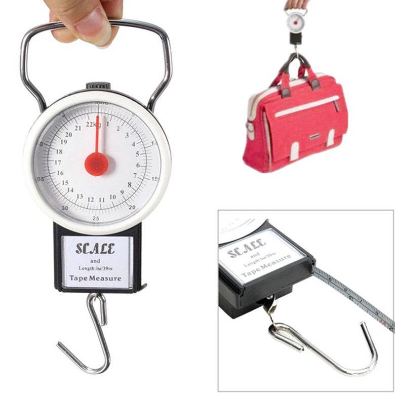 ♓☞22kg Portable ABS Scale Fishing Hook Said Weighing Kitchen With Tape Measure