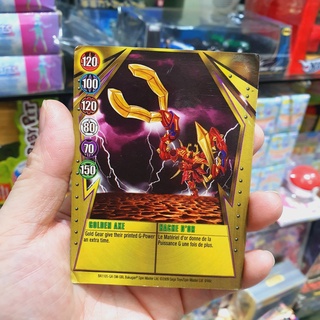 การ์ดแม่เหล็กแท้บาคุกัน BAKUGAN Battle Brawlers Gundalian "GOLDEN AXE" Metal Card 9/48c