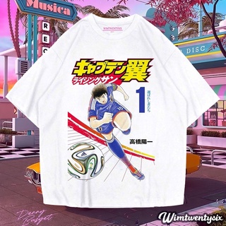 ผ้าฝ้ายแท้เสื้อยืด พิมพ์ลายอนิเมะ TSUBASA OZORA VINTAGES-4XL