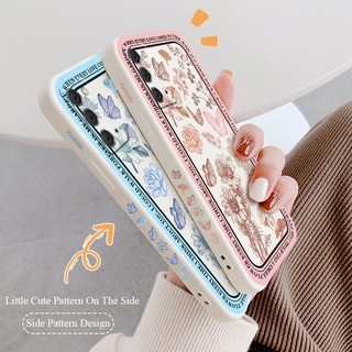 เคส ดอกไม้พิมพ์ด้านข้าง เคสมือถือ ซิลิกาเจลเหลว Phone Case For Samsung Galaxy Note 20 Ultra 20Ultra 10 Plus 10Plus 9 กันกระแทก การป้องกันเลนส์กล้อง ปกหลังแบบอ่อน