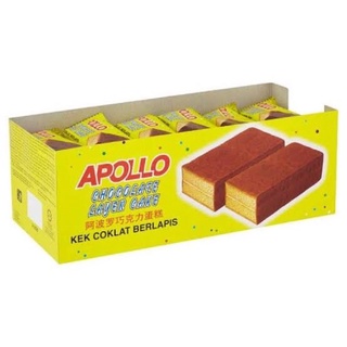 เค้กเคลือบช็อกโกแลต APOLLO CAKE อร่อย นุ่ม 1 กล่องมี 24 ชิ้น