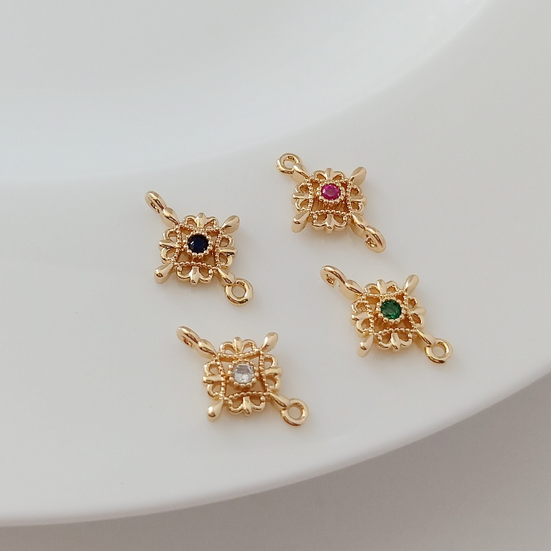 เครื่องประดับ สร้อยคอ สร้อยข้อมือ แหวนคู่ ประดับเพทาย ลูกไม้ สีทอง 14K 10 มม. แฮนด์เมด DIY ราคา ถูกที่สุด ดีลบีเคเค