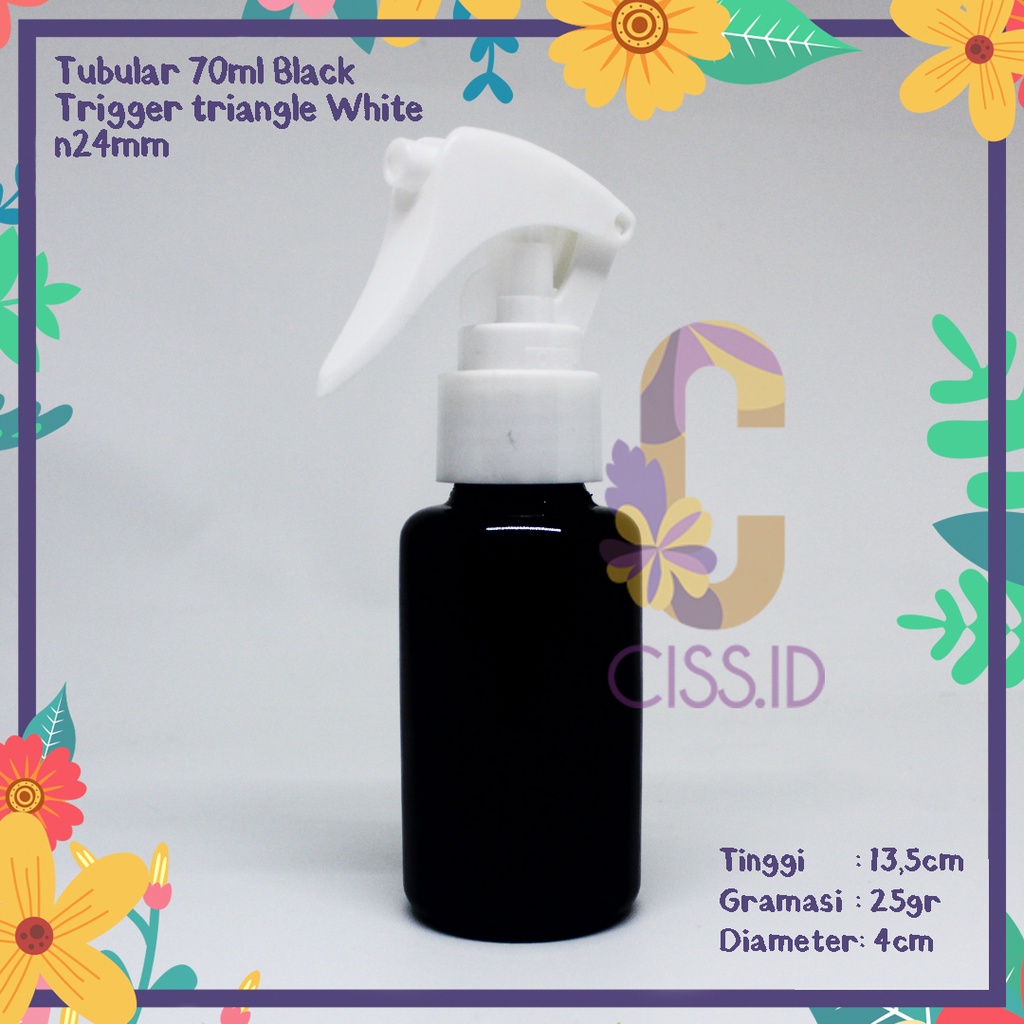 70ML สีดํา TUBULAR ขวดพลาสติกสีขาว TRIGGER CAP นําเข้า HAND SANITIZER PACKAGING SPRAYER MIST PET COA