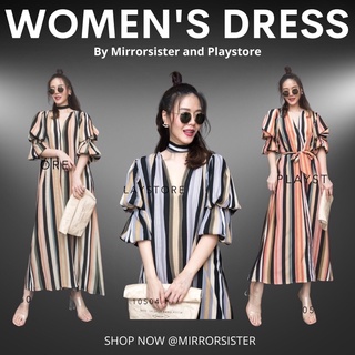 Palailine Smock Arms Maxidress•• แมกซี่เดรสคอวี แขนสมอค  เพิ่มลูกเล่นตรงช่วงแขนทำสมอค2ช่วงน่ารักไปอีก