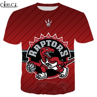 CLOOCL Nba Team เสื้อยืดลําลองสําหรับผู้ชายผู้หญิงแขนสั้นคอกลมพิมพ์ลาย 3 D