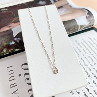 Jollity Silver Jewelry สร้อยคอเงินแท้92.5% พร้อมจี้แม่กุญแจ ชุบโรสโกล Necklace with Lock pendant