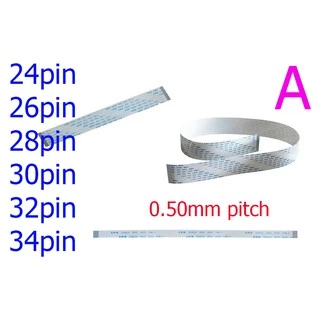 สายแพ 24 26 28 30 32 34 pin 0.50mm ffc cable AWM 20624 80C 60V ชนิด A
