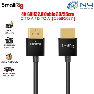 Smallrig สายเคเบิล 4K 60HZ 2.0 33 55 ซม. บางมาก สําหรับกล้อง DSLR มอนิเตอร์ เครื่องส่งสัญญาณวิดีโอ และตัวรับสัญญาณ 2956 2957