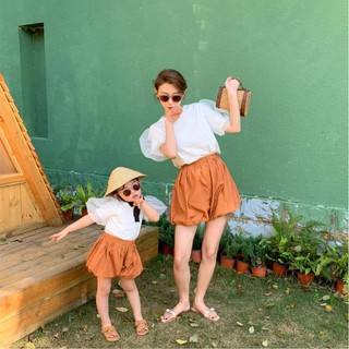 เสื้อคู่แม่ลูก แขนพองแต่งซีทรู